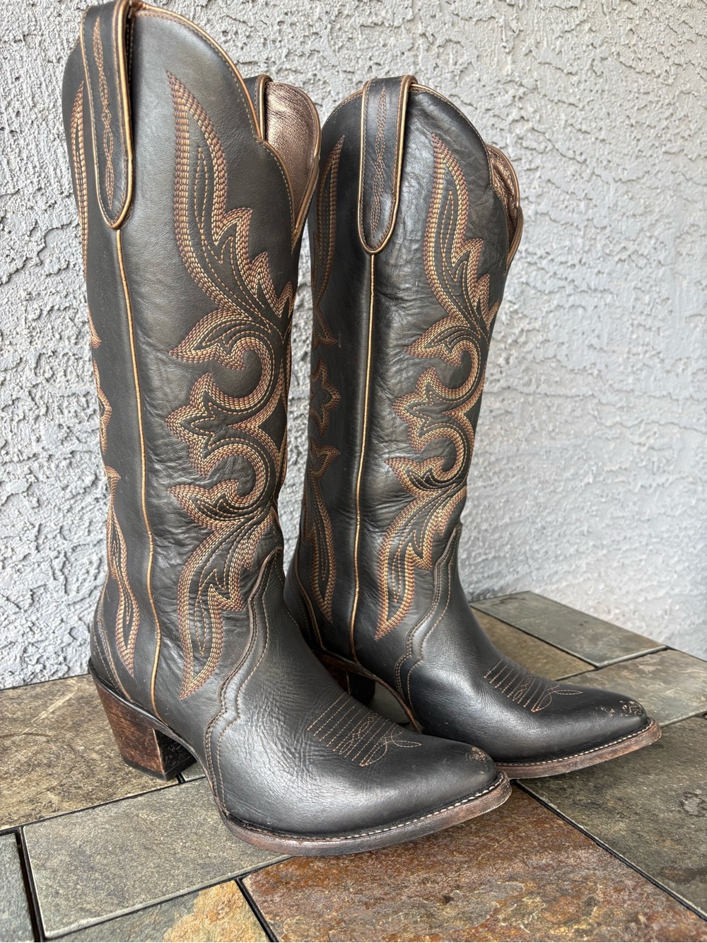 Ariat Belinda StretchFit Black Leather Western Cowboy Boots